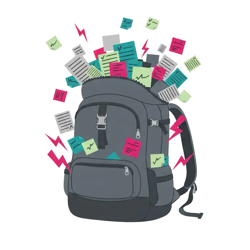 Voller Rucksack